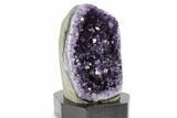 Deep Purple Amethyst Geode With Wood Base - Uruguay #360459-2